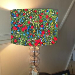 Klimt's Field Of Poppies Lampshade - 18656, Pendant Ceiling/Table Drum Light Shade, Italy Art Home Decor, Made UK - thumbnail 2