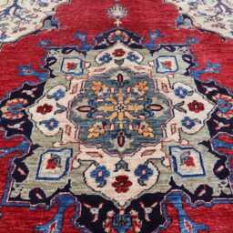 6'7x9'3 Afghan Luxury Farmhouse Medallion Tekke Area Rug, Large Handmade Wool Brand New Kazak Design Rug Bedroom Office D??cor - thumbnail 3
