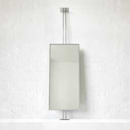 Quadris Countertop To Ceiling Rectangular Illuminated Mirror, Stainless Steel Frame - thumbnail 2