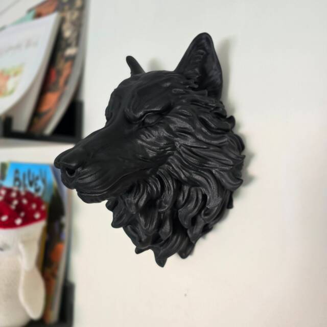Wolf Wall Mount - Animal Art Home Decor 3D Printed - image 1
