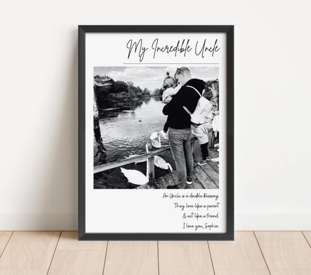 Personalised Uncle Photo Gift Print Sentimental Wall Art - image 1