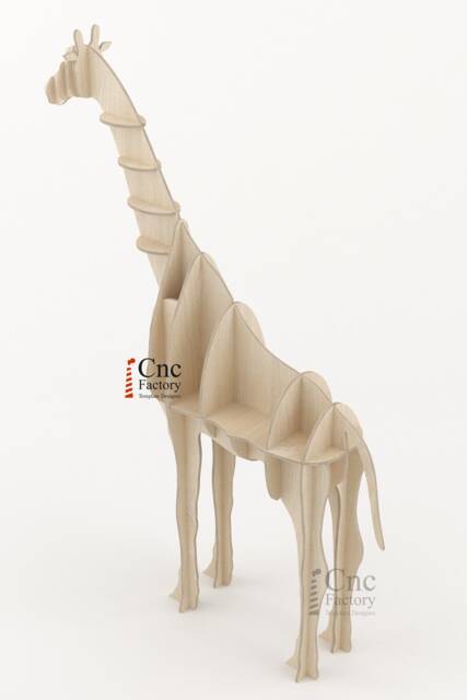 Giraffe Shelf Template - Diy Bookshelf Plans For Modern Home Storage Cnc & Laser Cutting Files - image 1