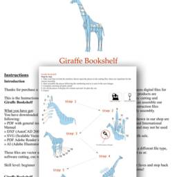 Giraffe Shelf Template - Diy Bookshelf Plans For Modern Home Storage Cnc & Laser Cutting Files - thumbnail 4
