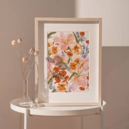 A3-A4-A5 -Floral Abstract Art Print -Colourful Nature - Floral Illustration -Bedroom Wall Unframed -Abstract Botanical - thumbnail 2