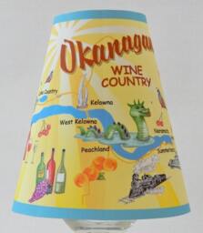 Lampshade For Wine Glass Vintage Map Okanagan Country - thumbnail 2