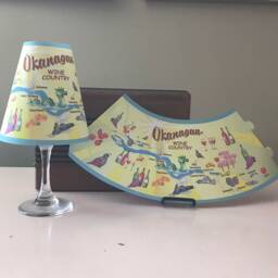 Lampshade For Wine Glass Vintage Map Okanagan Country - thumbnail 4
