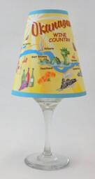 Lampshade For Wine Glass Vintage Map Okanagan Country - thumbnail 3