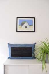 Denim Throw Pillow, Black & Blue 14'' X 22'' - thumbnail 1