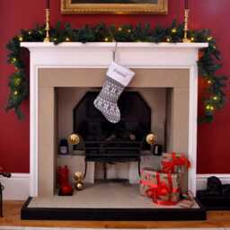 Luxury Knitted Reindeer Christmas Stocking - Personalised Embroidered Name Silver Design UK Gift - thumbnail 2