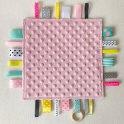 Baby Girl Ribbon Blanket Sensory Toy Newborn Gift - thumbnail 4