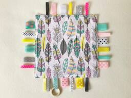 Baby Girl Ribbon Blanket Sensory Toy Newborn Gift - thumbnail 1