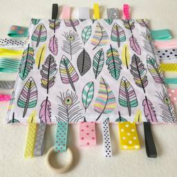 Baby Girl Ribbon Blanket Sensory Toy Newborn Gift - thumbnail 2
