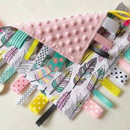 Baby Girl Ribbon Blanket Sensory Toy Newborn Gift - thumbnail 3