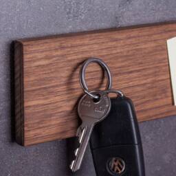 Magnetic Key Board 45cm Made Of Walnut // Hook Different Variants Space For 5 Keys - thumbnail 2