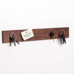 Magnetic Key Board 45cm Made Of Walnut // Hook Different Variants Space For 5 Keys - thumbnail 1