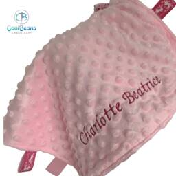 Personalised Baby Taggy Blanket - Embroidered Name 35cm X Comforter Blanket - thumbnail 1