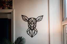 Geometric Steel Doe Head . Large Wall Art - thumbnail 1