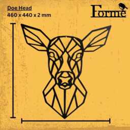 Geometric Steel Doe Head . Large Wall Art - thumbnail 2