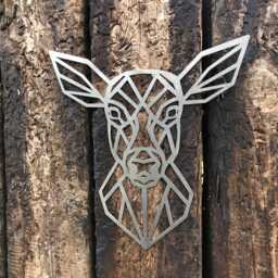 Geometric Steel Doe Head . Large Wall Art - thumbnail 3