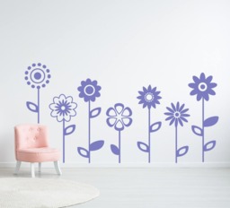 Flower Wall Decal, Girls Room Decor, Bedroom Wall Large Flower Decals, Art Vinyl Decal 240 - thumbnail 1