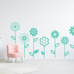 Flower Wall Decal, Girls Room Decor, Bedroom Wall Large Flower Decals, Art Vinyl Decal 240 - thumbnail 3
