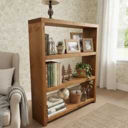 Rustic Scaffold Board Bookshelf Bookcase - Reclaimed Wood Storage Unit Farmhouse Cube Shelving Handmade Furniture Shelf Bookshelves - thumbnail 2