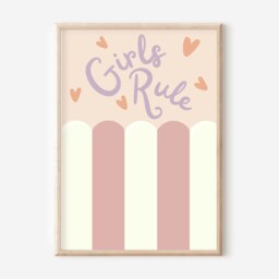 Personalised Girls Rule & The World Is Your Oyster, Set Of 3 Prints. Positive Affirmation Prints - Unframed - thumbnail 2