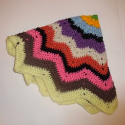 Baby Afghan, Crochet Ripple Star Newborn, Scrapghan, Blanket, New Baby, Photo Prop - thumbnail 2