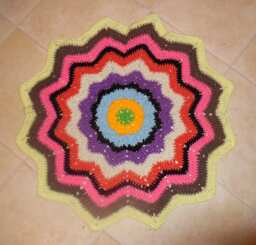 Baby Afghan, Crochet Ripple Star Newborn, Scrapghan, Blanket, New Baby, Photo Prop - thumbnail 1