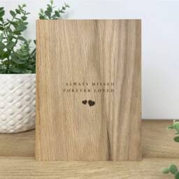 Personalised Wooden Memorial Photo Frame Book - Remembrance Gift - 5x7 - thumbnail 2