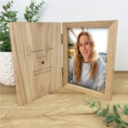 Personalised Wooden Memorial Photo Frame Book - Remembrance Gift - 5x7