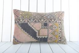 Handmade Vintage Turkish Kilim Pillow Cover 16x24 Decorative Cushion - thumbnail 1