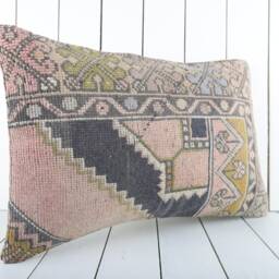 Handmade Vintage Turkish Kilim Pillow Cover 16x24 Decorative Cushion - thumbnail 2