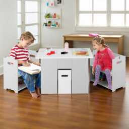 Montessori Kids Table & Chair Set 4-In-1 Toddler Activity Desk With Storage - thumbnail 1