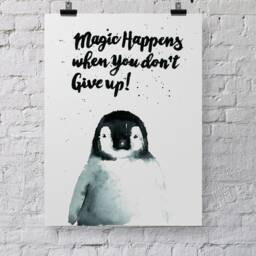 Penguin, 29, 7x42 cm, Baby Pinguin , Mother Gift, Magic, Art Print, Nursery Decor, Home Watercolour, Animal Art, Storiesurbanjungle - thumbnail 3
