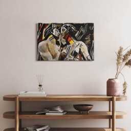 Baroque Times - Stained Glass Art Canvas, Wall Art Picture, Beige Decoration, Abstraction Canvas - thumbnail 3