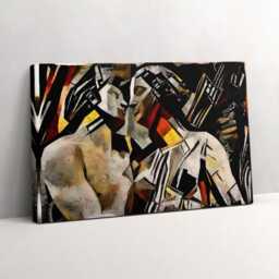 Baroque Times - Stained Glass Art Canvas, Wall Art Picture, Beige Decoration, Abstraction Canvas - thumbnail 2