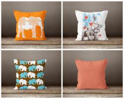 Elephant Pillow Cover/Asian African Sahara Indian Elephant Cushion Case/Housewarming Home Decorations Cover/Cushion For Gift