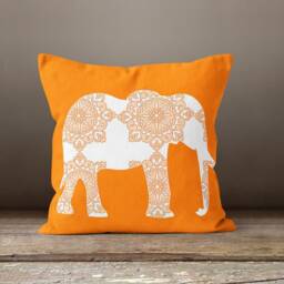 Elephant Pillow Cover/Asian African Sahara Indian Elephant Cushion Case/Housewarming Home Decorations Cover/Cushion For Gift - thumbnail 2