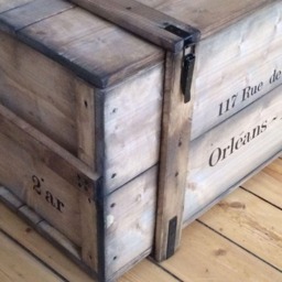 "Chest, Wooden Box, Freight Crate, Bench, Coffee Table ""Champagne" - thumbnail 3