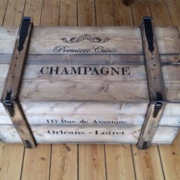 "Chest, Wooden Box, Freight Crate, Bench, Coffee Table ""Champagne" - thumbnail 4