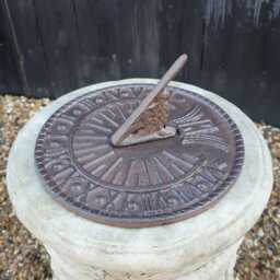 Cast Iron Sun Dial - Antique Style Metal Home Garden Ornament Sculpture Decor