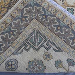 5x7 Afghan Khotan Rug - Beige Brown Turkmen Hand Knotted Wool Natural Dyes Geometric Medallion Oriental Living Room Carpet - thumbnail 4