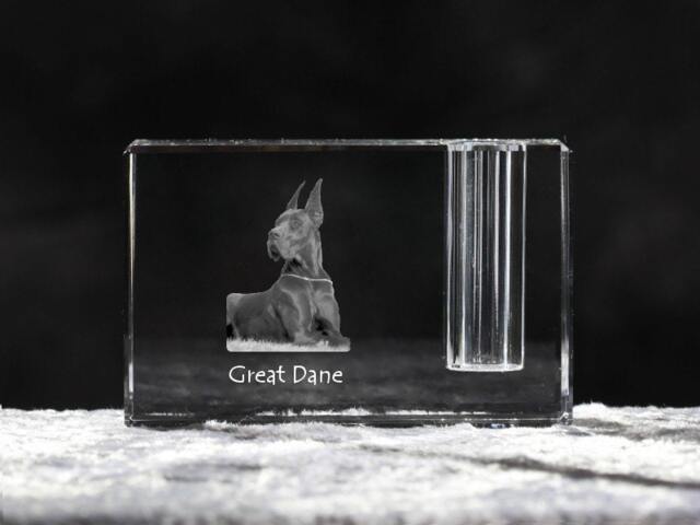 Great Dane, Crystal Pen Holder With Dog, Souvenir, Decoration, Limited Edition, Collection - image 1