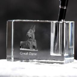 Great Dane, Crystal Pen Holder With Dog, Souvenir, Decoration, Limited Edition, Collection - thumbnail 2