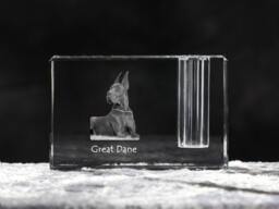 Great Dane, Crystal Pen Holder With Dog, Souvenir, Decoration, Limited Edition, Collection - thumbnail 1