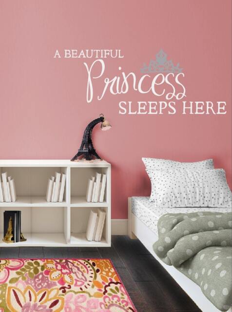 Princess Sleeps Here Vinyl Wall Decal - Girls Room Decor - image 1