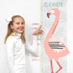 Custom Flamingo Growth Chart - Fabric Wall Decal Tropical Mej - thumbnail 2