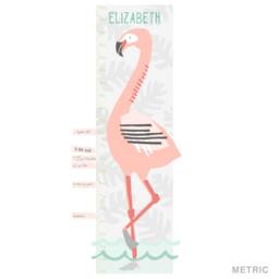 Custom Flamingo Growth Chart - Fabric Wall Decal Tropical Mej - thumbnail 1