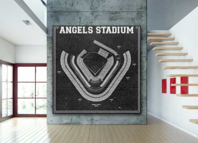 Vintage Angel Stadium Seating Chart Art Print Los Angeles Baseball Wall Decor - image 1